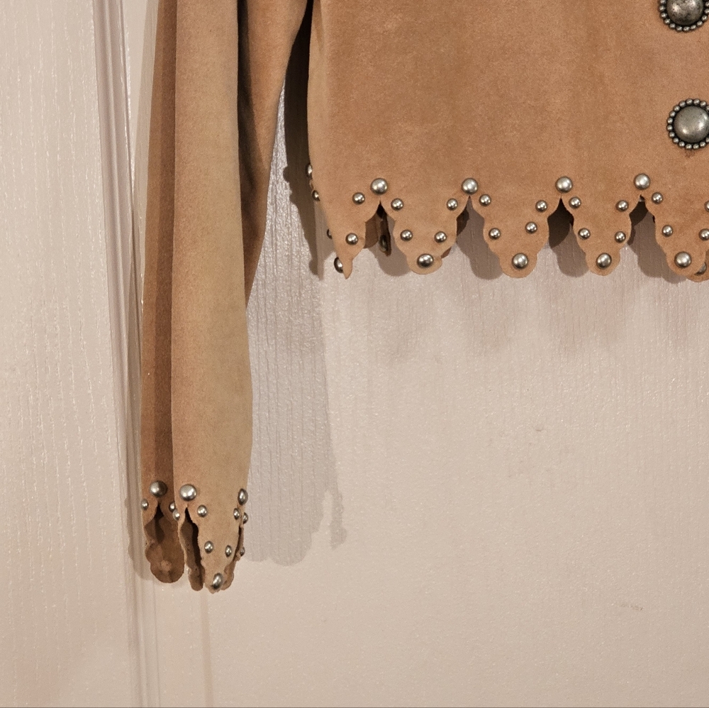 Double D Ranchwear 100% Calf Suede Western Jacket Studded XS - Picture 5 of 9